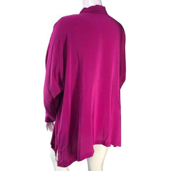 Eileen Fisher Womens Size M Tunic Top Hi Low Long Sleeve Popover Silk *TINY FLAW - Picture 6 of 16